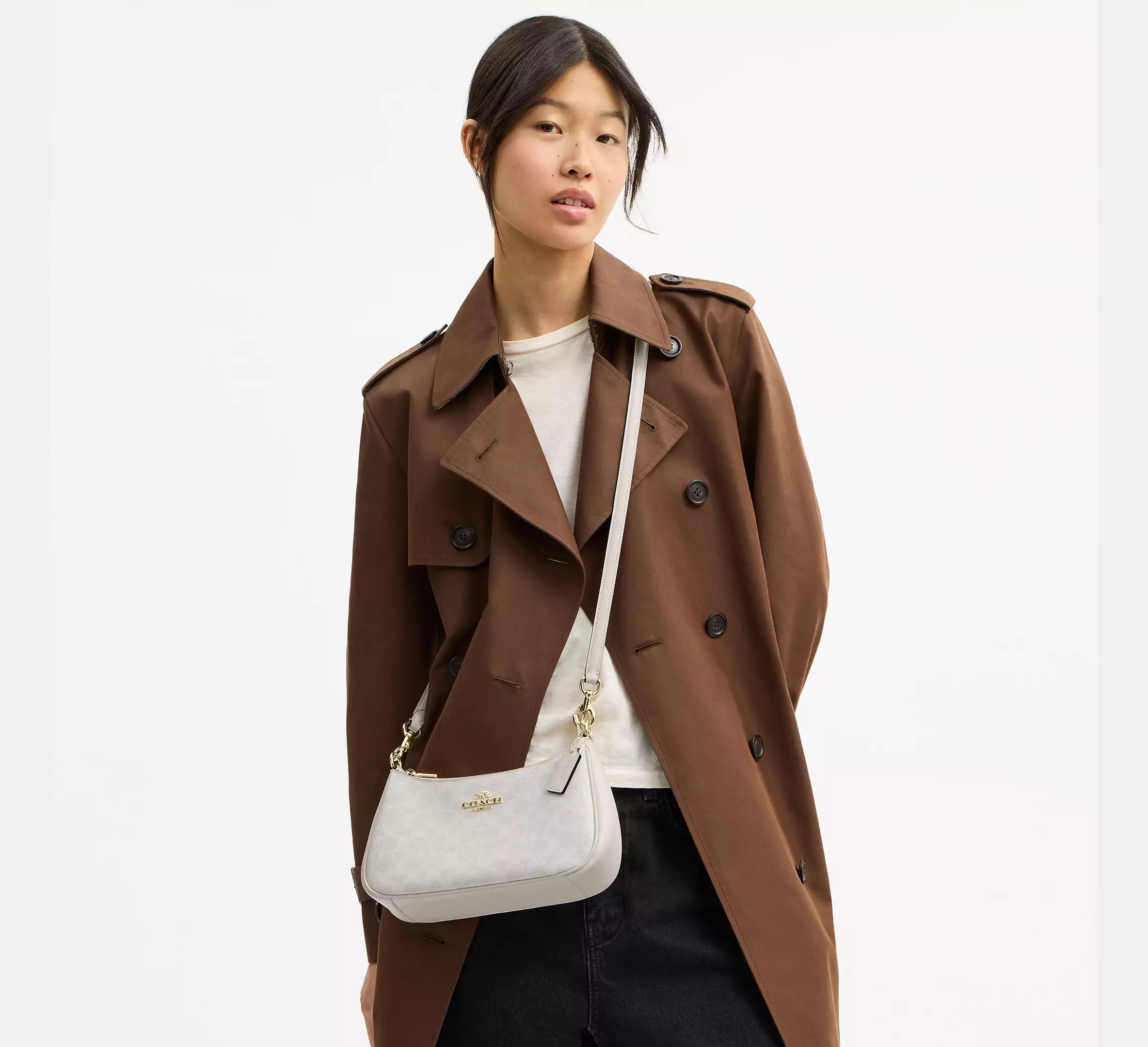 Coach Teri Shoulder Bag - White & Pink